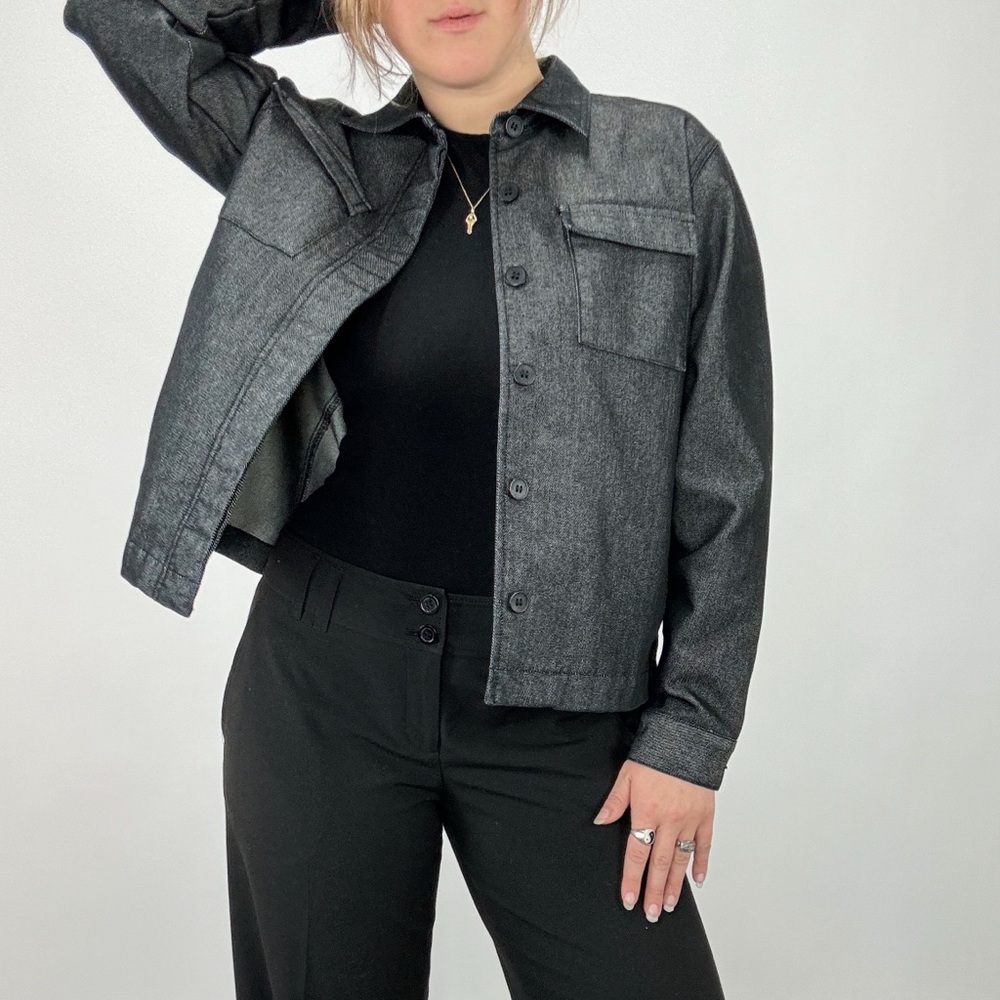 Liz Claiborne Villager Charcoal Denim Utility Jacket